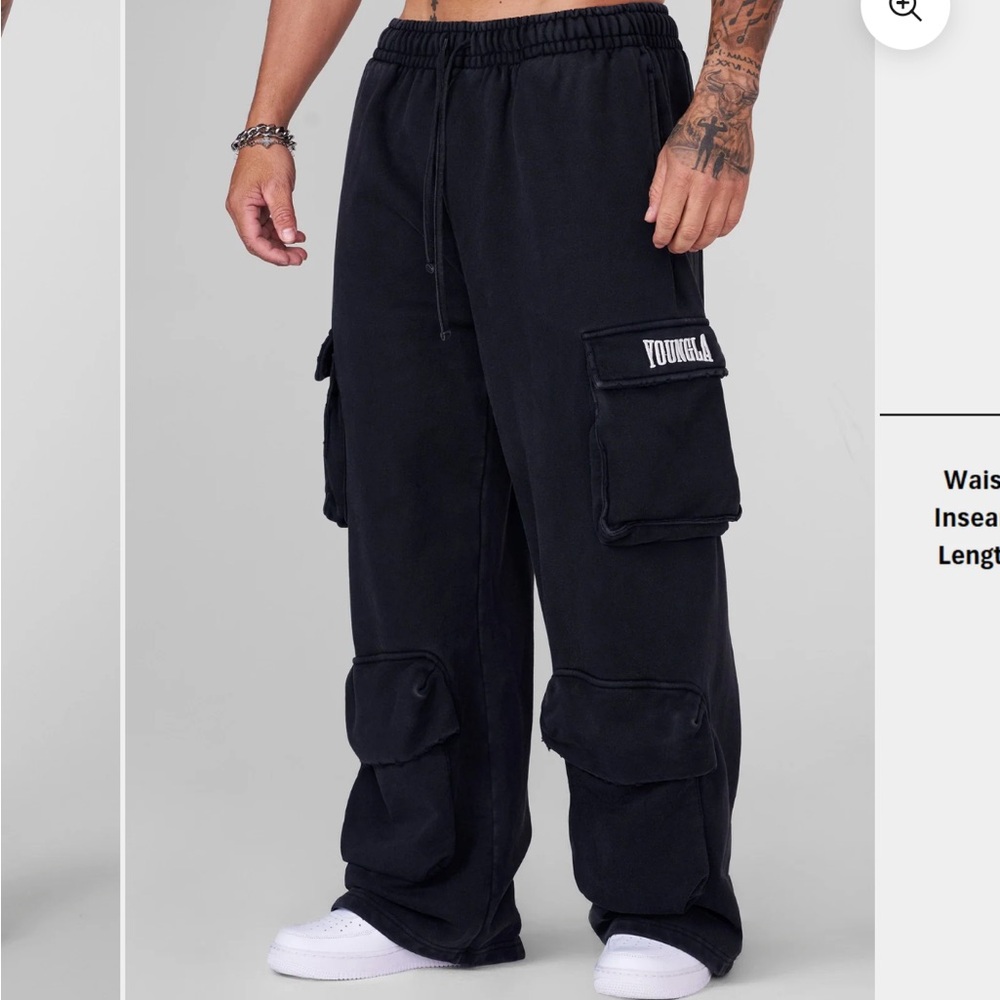YoungLA Men's Dark Cargo Pants